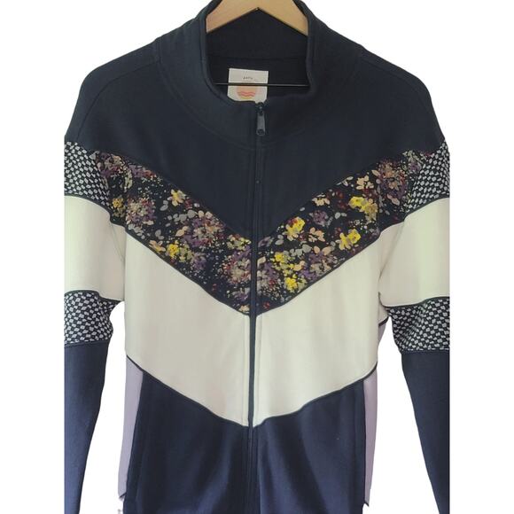 NWT Anthropologie Floral Colorblocked Track Jacket - Small - Picture 9 of 9